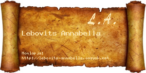 Lebovits Annabella névjegykártya